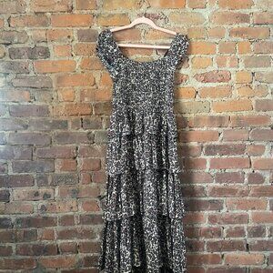Ciao Lucia Square-Neck Tiered Maxi Dress Size M NWT